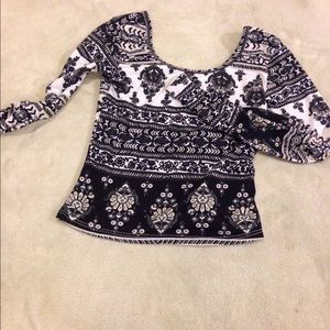 Cropped la hearts festival long sleeve top