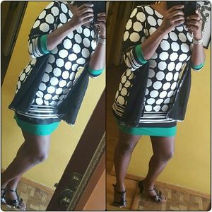 Black and white cocktail dress