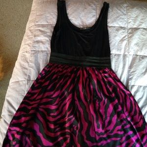 Forever 21 pink and black zabra print dress.