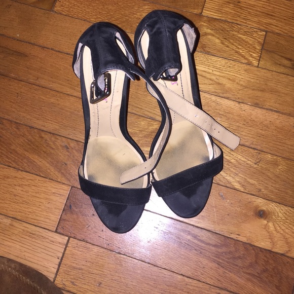 Sexy black strappy heels