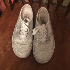 Silver Glitter Vans
