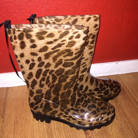 Leopard Rain Boots