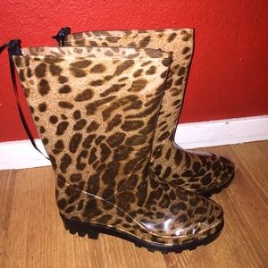 Leopard Rain Boots