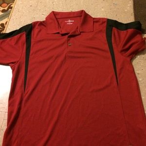 Mens Red and Black Golf Polo