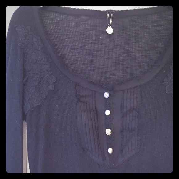 BKE Black Long Sleep Shirt