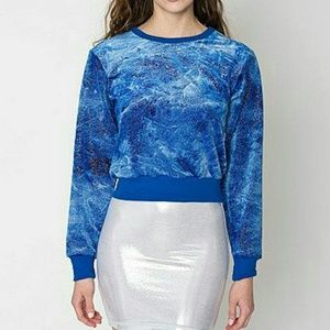 American Apparel Velvet/Sparkly Blue Sweater