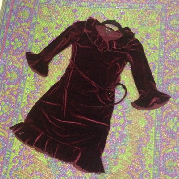 Plum velvet minidress