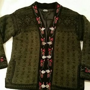 Beautiful Icelandic Hooked-Front Wool Sweater Sz14