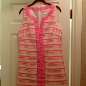 pink and white dress