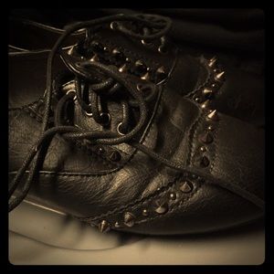 Black Oxford studded shoes