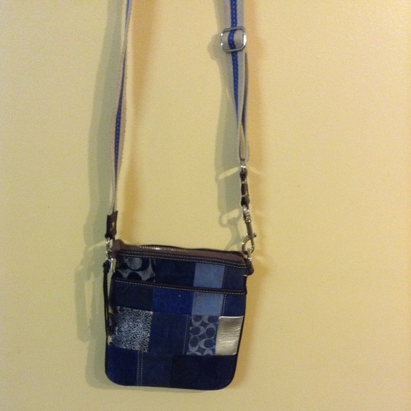 Blue coach cross body  bag