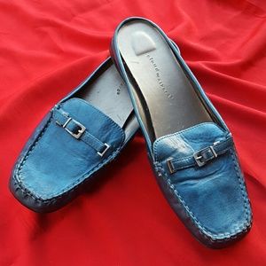 Blue Slide On Loafers