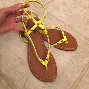 Charlotte Russe Neon Yellow Spike Sandals