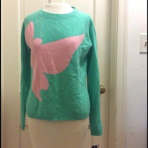 NWT Michael Simon 100% Cashmere butterfly sweater