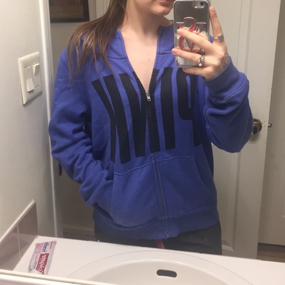Purple PINK Victoria's Secret Zip Hoodie. Size L
