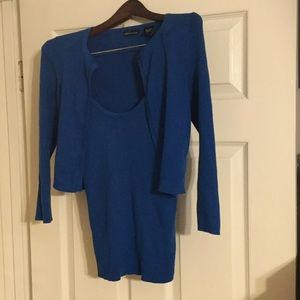 Blue 2 piece top set. 1 tank & 1 cover up