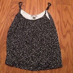 black and white speckled tank