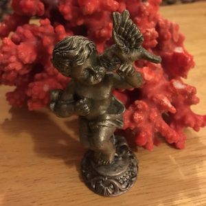 Antique sun pewter angel