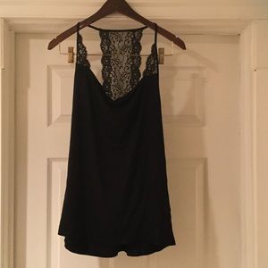 Black top for a night out. With lace on back.