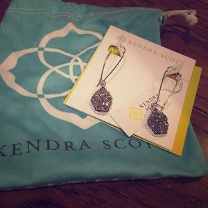 NWT Kendra Scott- Cathy earrings  (platinum drusy)