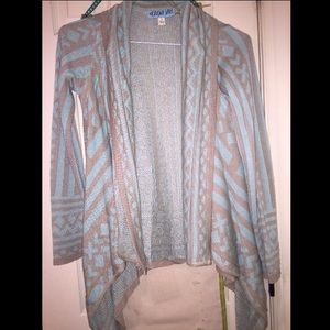 Blue and tan cardigan