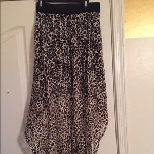 Cheetah print high-low skirt