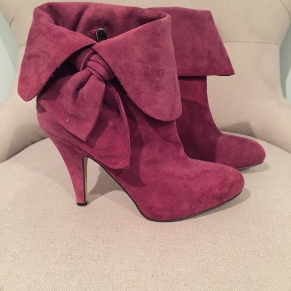 REDUCED**Purple Suede Fold Over Booties