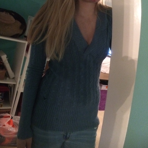 Blue v-neck sweater from American Eagle