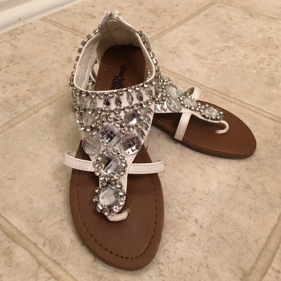 Charlotte Russe White Bling Sandals