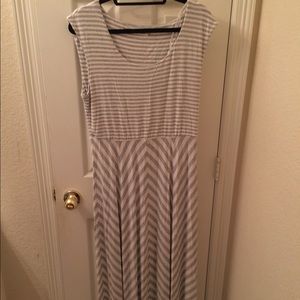 Calvin Klein chevron gray & white dress