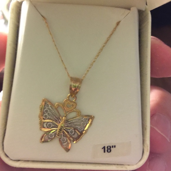 Butterfly 10 kt necklace