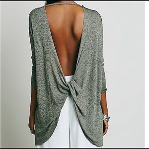 Free People Open Back Sweater Top