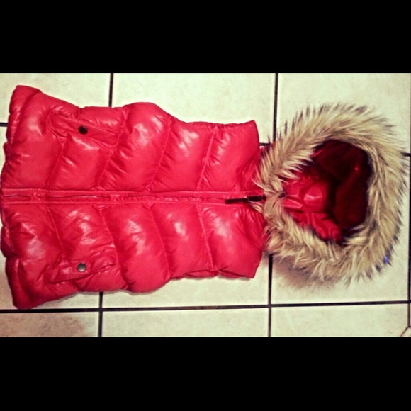 Red puffer vest!