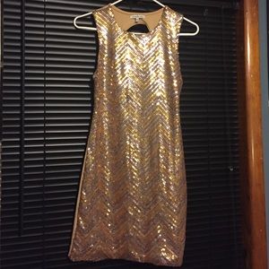 Charlotte Russe Gold sequin dress size M