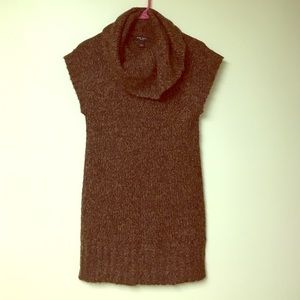 Cowl neck sweater dress