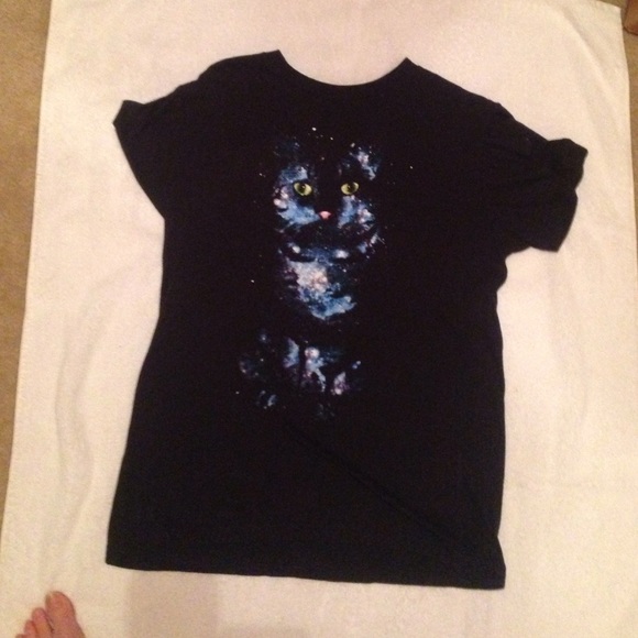 Black Galaxy cat tee