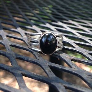 Sterling silver black onyx ring