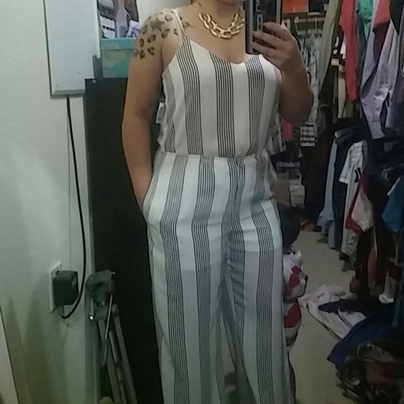 Pinstriped jumpsuit