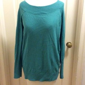 Teal Ann Taylor LOFT sweater Large bateau neck