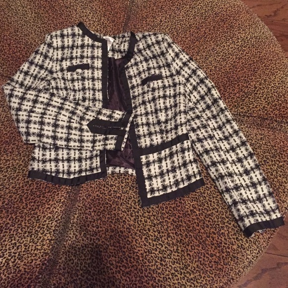 Black and white blazer