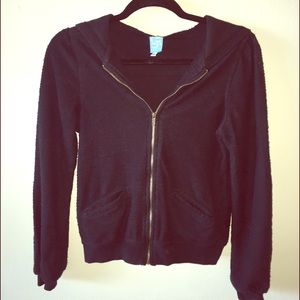 Black zip-up hoodie from Barney's Co-op