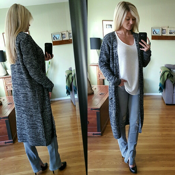 RESERVED 💋 HP💕Marble Long Loose-Knit Cardi - Picture 3 of 4