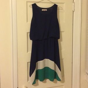 Cute color block tank dress
