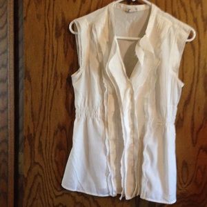 Converse One Star cream sleeveless blouse Med