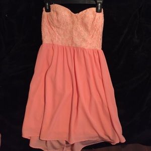 Coral lace dress