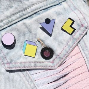 Set of 4 Pastel Geometric Pins - very 80's 💕