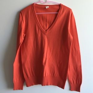❣ J. Crew Red V Neck Merino Sweater