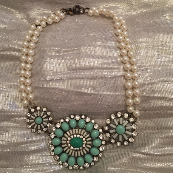 Turquoise and pearl necklace