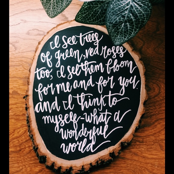 "What a Wonderful World" handmade wooden sign
