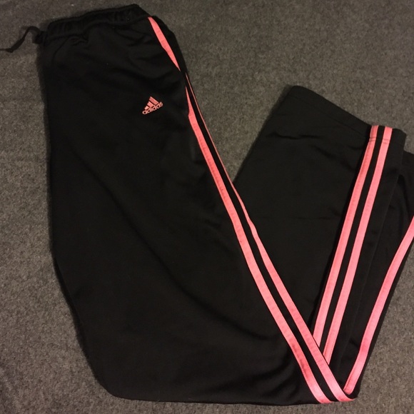 Pink and Black Adidas Sweatpants